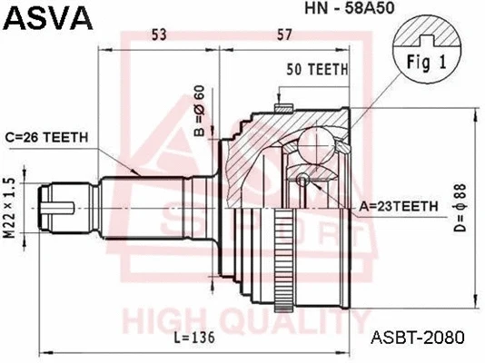 Joint Kit, drive shaft (HN-58A50)