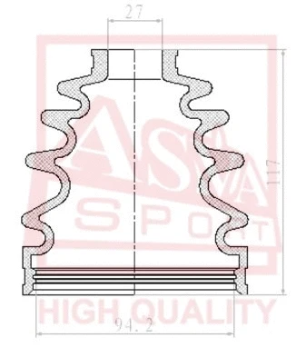 Bellow, drive shaft (ASBT-T51)