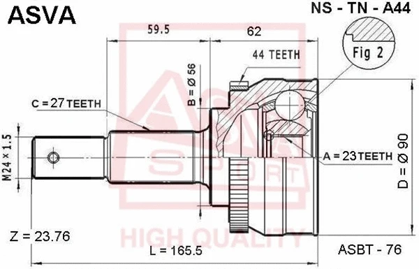 Joint Kit, drive shaft (NS-TN-A44)