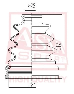 Bellow, drive shaft (ASBT-107)