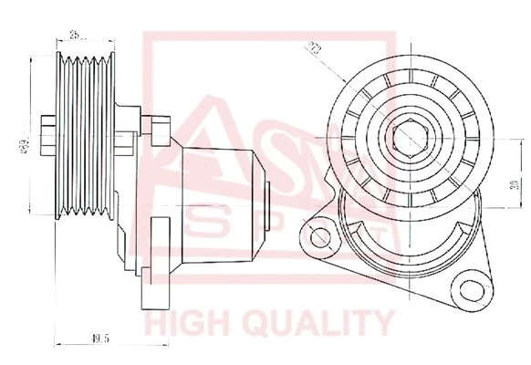 Tensioner Pulley, V-belt (MZBP-005)