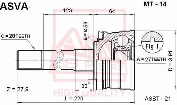 Joint Kit, drive shaft (MT-14)