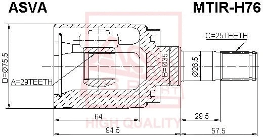 Joint Kit, drive shaft (MTIR-H76)