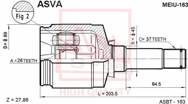 Joint Kit, drive shaft (MEIU-163)