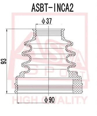 Bellow, drive shaft (ASBT-INCA2)