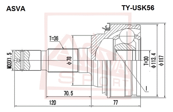 Joint Kit, drive shaft (TY-USK56)