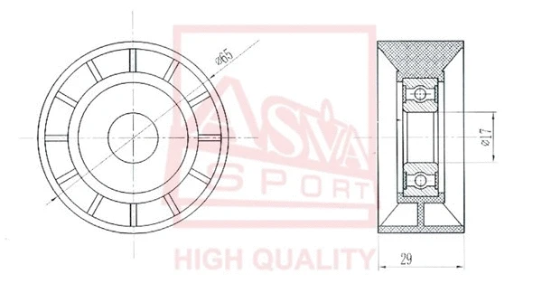 Tensioner Pulley, V-belt (FDBP-020)
