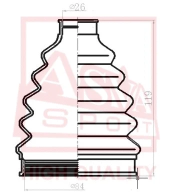 Bellow, drive shaft (ASBT-B61)