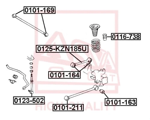 Mounting, control/trailing arm (0101-164)