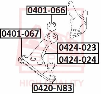 Mounting, control/trailing arm (0401-066)