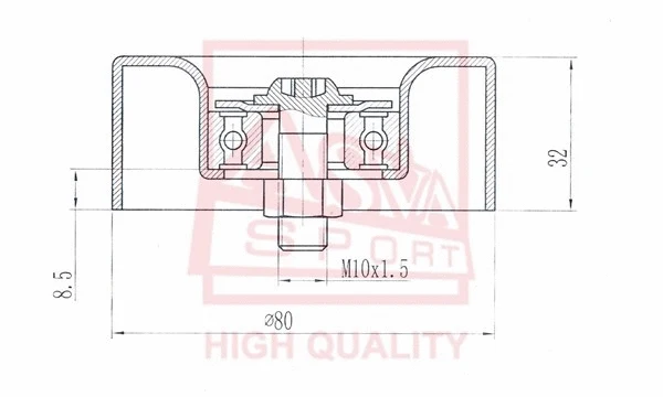 Tensioner Pulley, V-belt (MTBP-022)