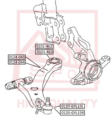 Mounting, control/trailing arm (0101-463)