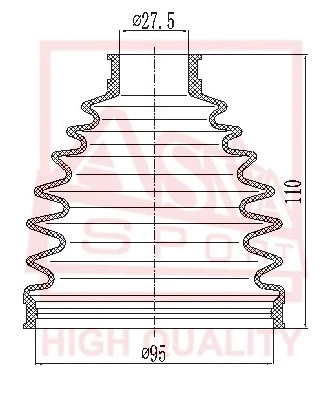 Bellow, drive shaft (ASBT-NSF)