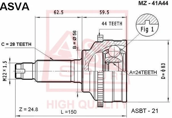 Joint Kit, drive shaft (MZ-41A44)