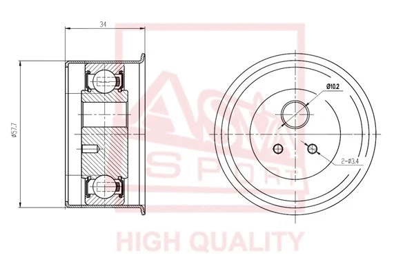 Tensioner Pulley, V-belt (MTBP-011)