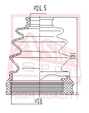 Bellow, drive shaft (ASBT-80)
