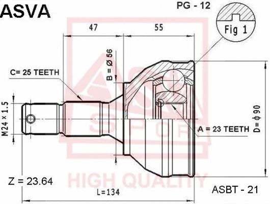 Joint Kit, drive shaft (PG-12)