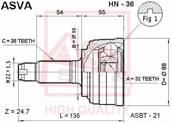 Joint Kit, drive shaft (HN-36)