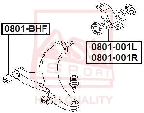 Mounting, control/trailing arm (0801-001L)