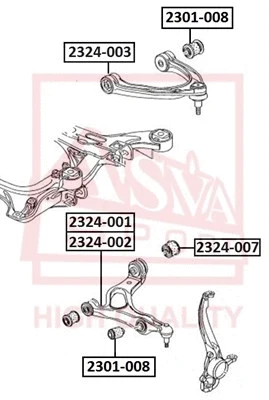 Mounting, control/trailing arm (2301-008)