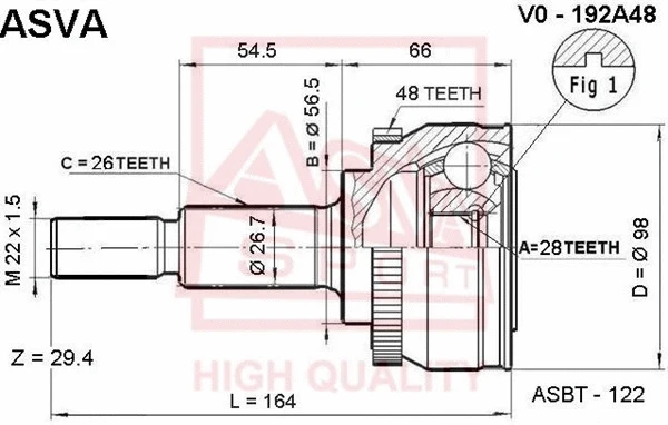 Joint Kit, drive shaft (VO-192A48)