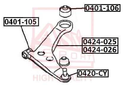 Control/Trailing Arm, wheel suspension (0424-011)