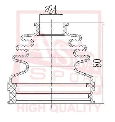 Bellow, drive shaft (ASBT-INE83)