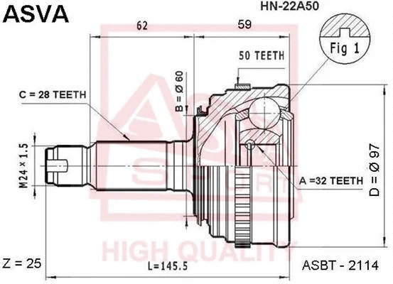 Joint Kit, drive shaft (HN-22A50)