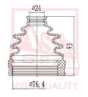 Bellow, drive shaft (ASBT-INNS1)