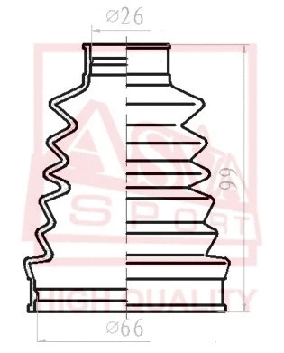 Bellow, drive shaft (ASBT-INTG)