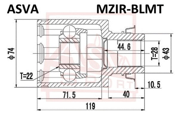 Joint Kit, drive shaft (MZIR-BLMT)