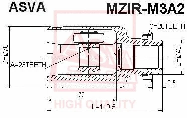 Joint Kit, drive shaft (MZIR-M3A2)