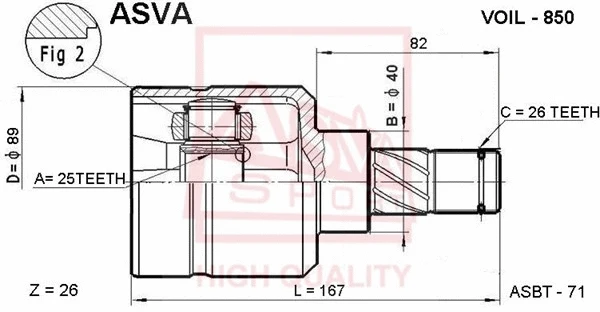 Joint Kit, drive shaft (VOIL-850)