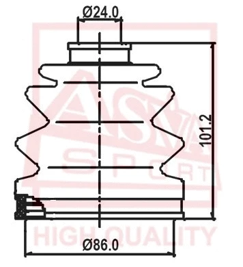 Bellow, drive shaft (ASBT-2082)