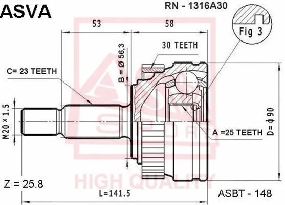 Joint Kit, drive shaft (RN-1316A30)