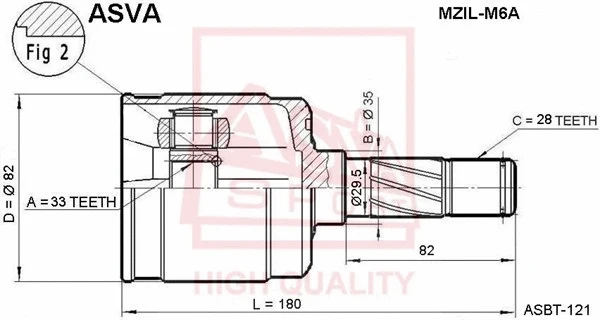Joint Kit, drive shaft (MZIL-M6A)