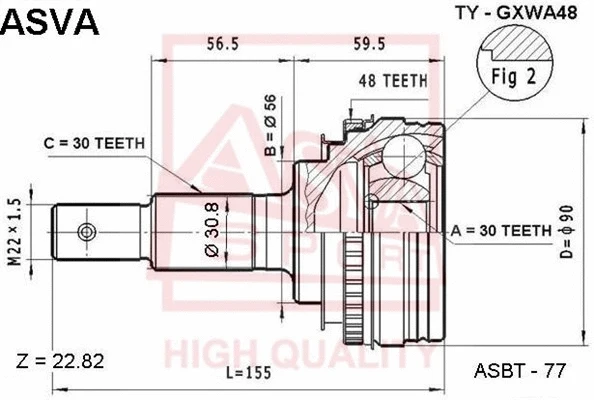 Joint Kit, drive shaft (TY-GXWA48)