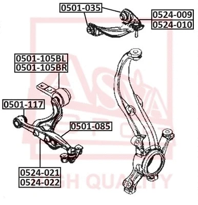 Mounting, control/trailing arm (0501-105BL)