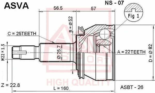 Joint Kit, drive shaft (NS-07)
