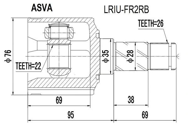 Joint Kit, drive shaft (LRIU-FR2RB)