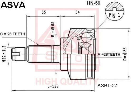 Joint Kit, drive shaft (HN-59)