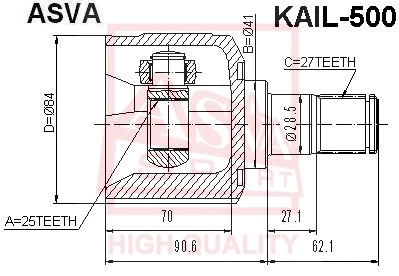 Joint Kit, drive shaft (KAIL-500)