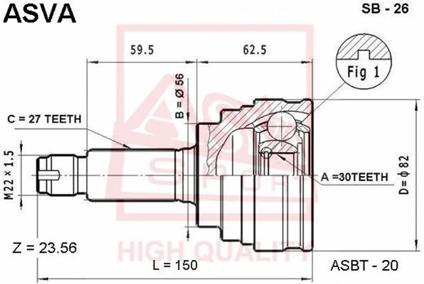 Joint Kit, drive shaft (SB-26)