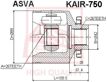 Joint Kit, drive shaft (KAIR-750)