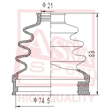 Bellow, drive shaft (ASBT-506)