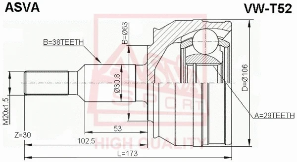 Joint Kit, drive shaft (VW-T52)