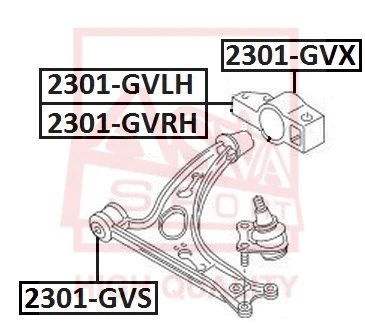 Mounting, control/trailing arm (2301-GVRH)