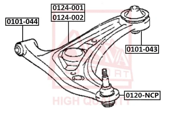 Mounting, control/trailing arm (0101-044)