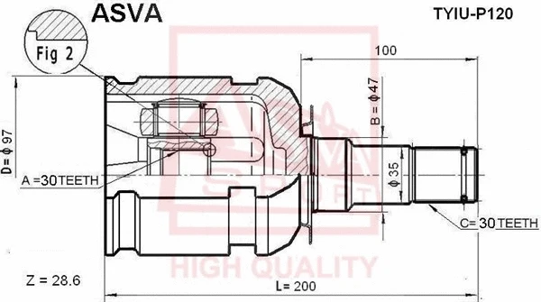 Joint Kit, drive shaft (TYIU-P120)