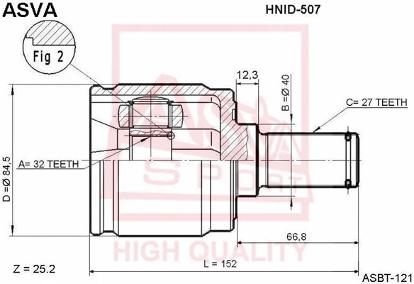 Joint Kit, drive shaft (HNID-507)